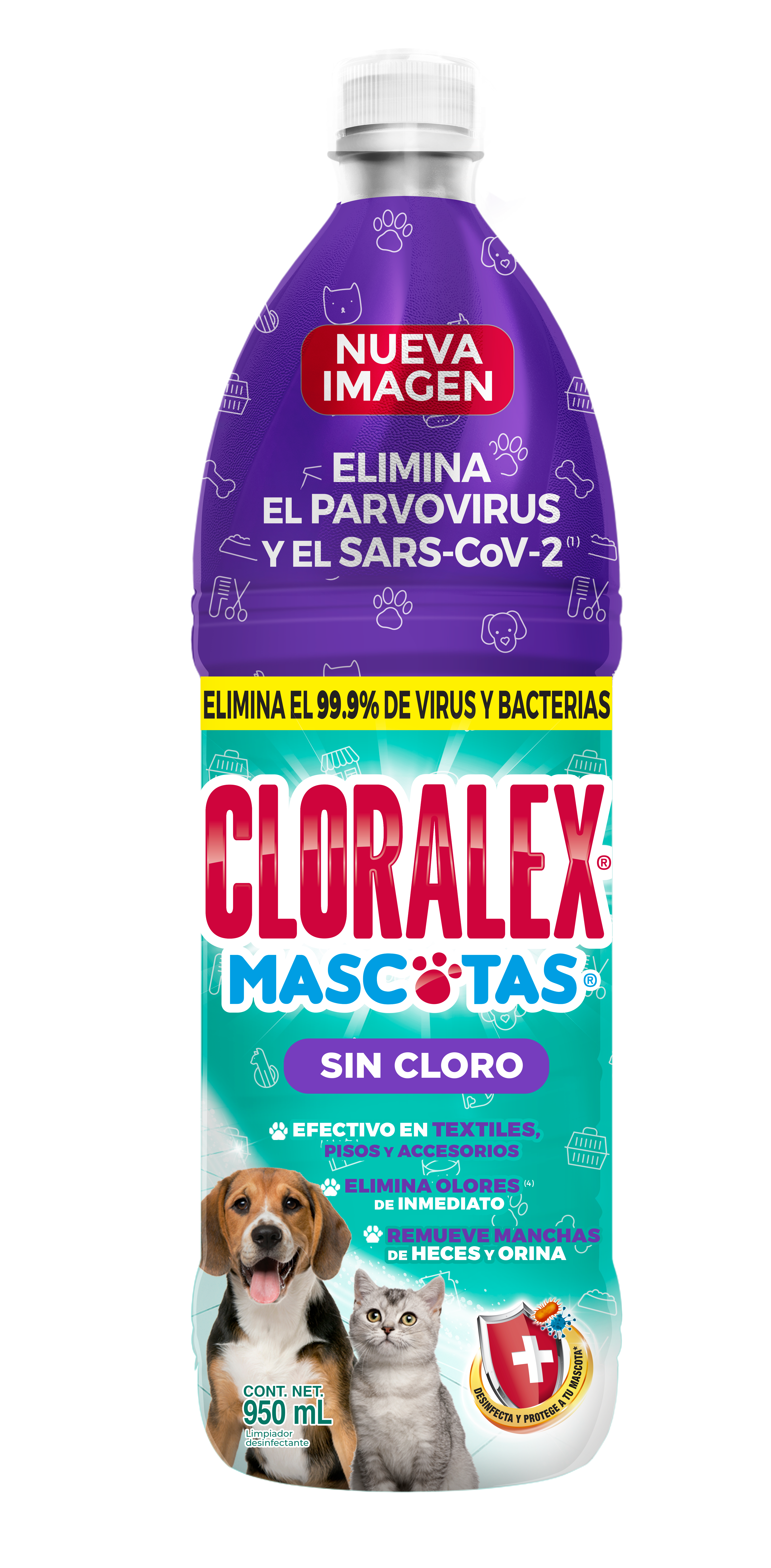 cafetería Conquistar tubería CLORO CLORALEX MASCOTAS INTERIORES 950ML - Grupo Numar